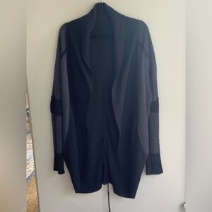 Lululemon Black and Gray, Reversible, Open Front Cardigan